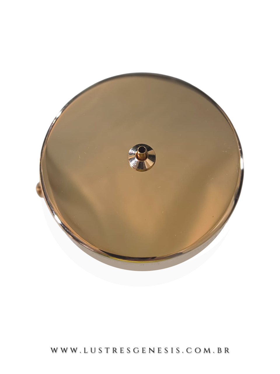 Canopla de teto dourada brilhante de 10cm para lustres e luminárias, acessório de sobrepor.